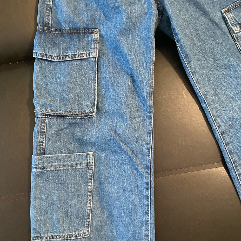 Cotton On Cargo Wide Lwg Dark Wash Jean US 4 - Picture 3 of 5